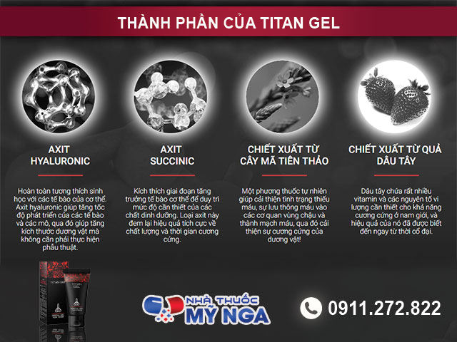 Thành phần của sản phẩm Titan Gel