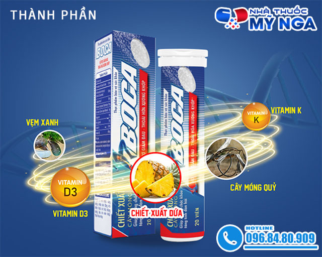 Thành phần của sản phẩm viên sủi Boca