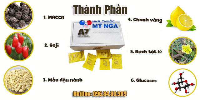 thành phần có trong kẹo sâm a7