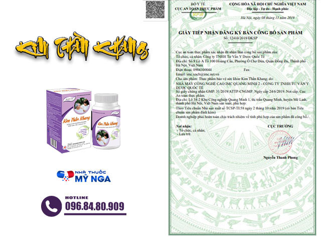 Giấy công bố sản phẩm Kim Thần Khang