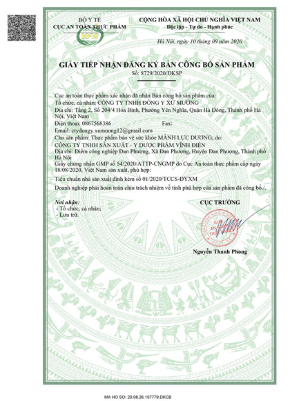 Giấy công bố Mãnh Lực Dương