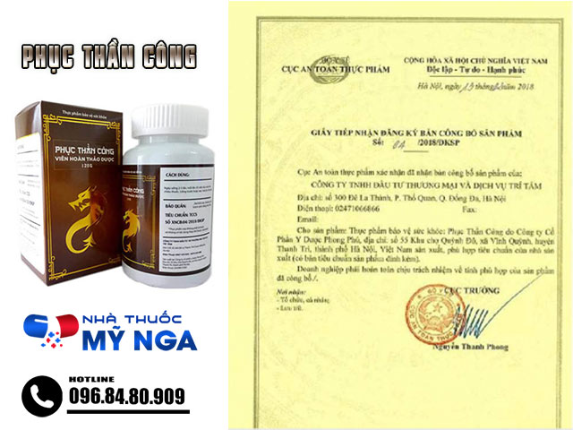Chứng nhận sản phẩm Phục Thần Công