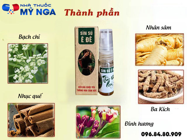 thành phần có trong sản phẩm sìn sú ê đê