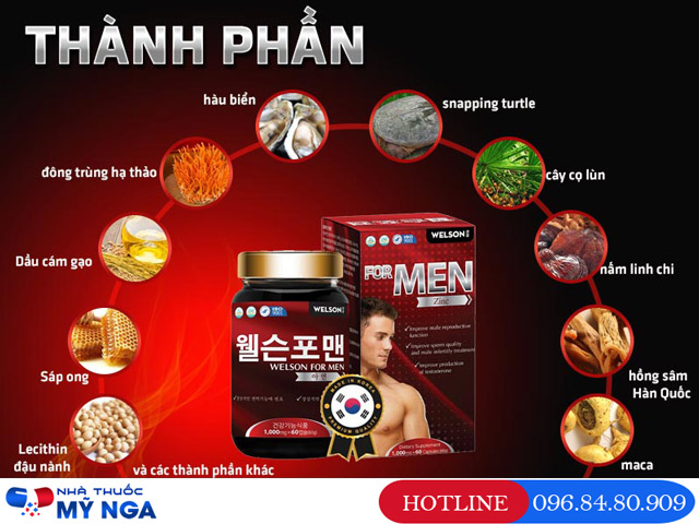 thành phần welson for men