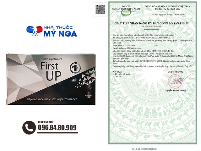 Giấy chứng nhận sản phẩm First Up 1h