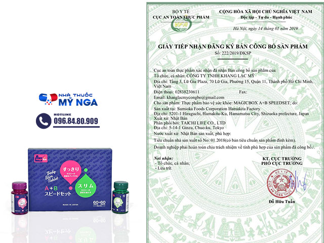 Giấy công bố sản phẩm Giảm Cân AB