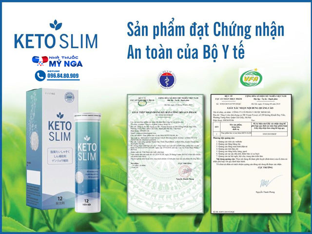 Chứng nhận sản phẩm Keto Slim