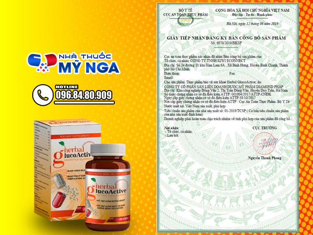 Giấy công bố sản phẩm Herbal GlucoActive