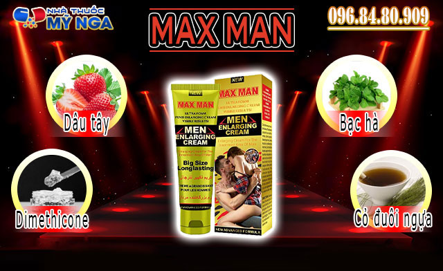 thành phần có trong sản phẩm maxman cream
