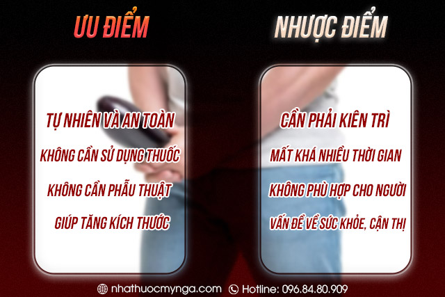 ưu điểm của cách tăng kích thước dương vật