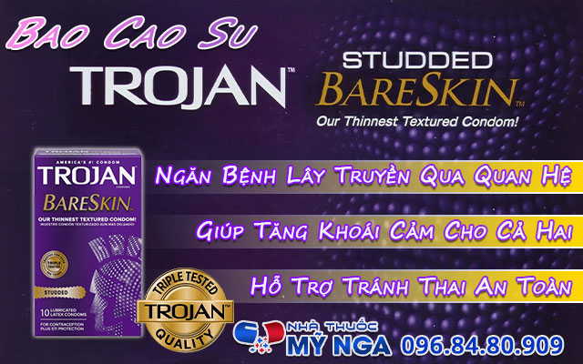 công dụng bcs trojan studded bareskin